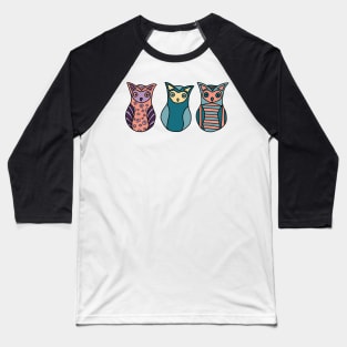 Cute Hand Drawn Owl Design Baseball T-Shirt